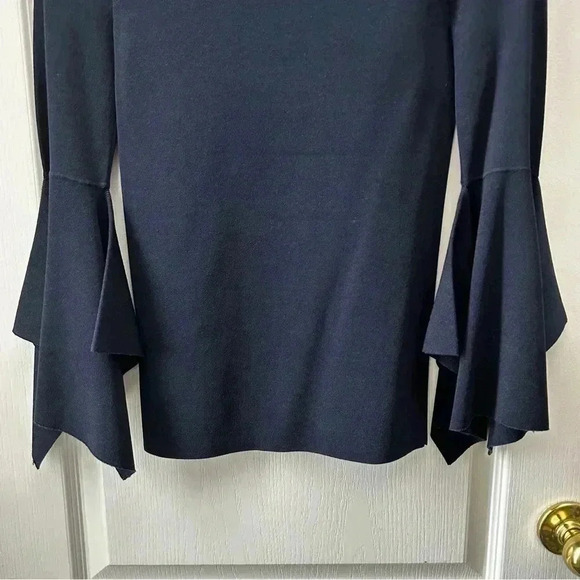 Banana  Republic Sweater Handkerchief Sleeve Crewneck Knit Top Navy Blue Size XS - Picture 10 of 16
